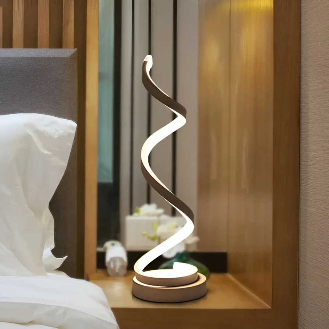 Spiral LED Desk Light with Dimmer Adjustment – Modern Design 19W