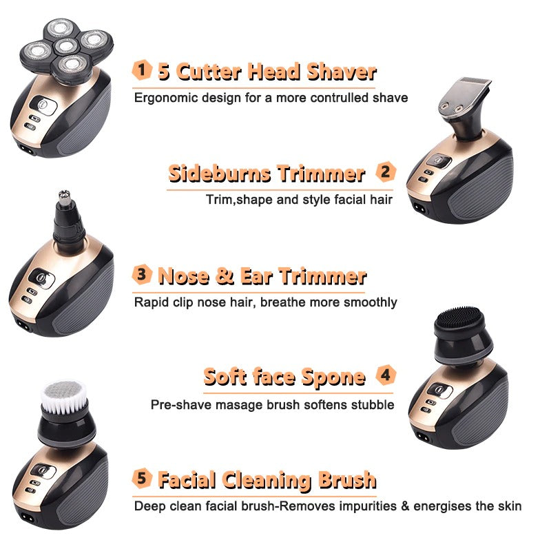 Men's Electric Bald Head Shaver & Grooming Kit