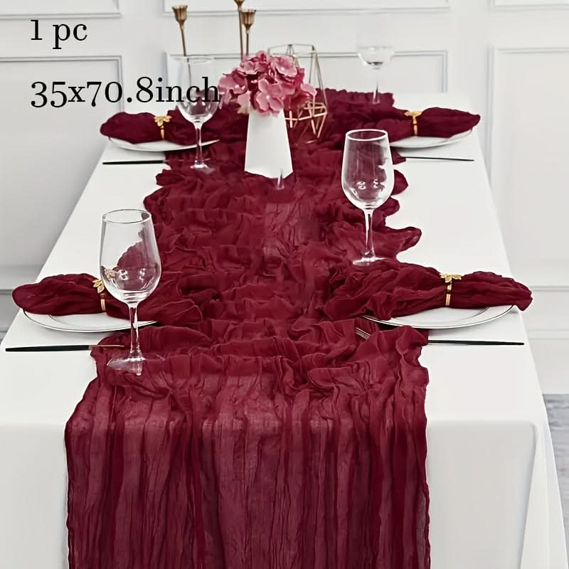 Crinkled Cheese Tablecloth for Stylish Boho and Holiday Decor
