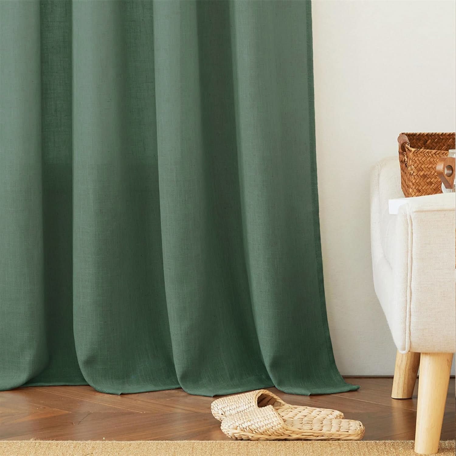 Flax Linen Sheer Curtains for Soft Light Filtering and Privacy