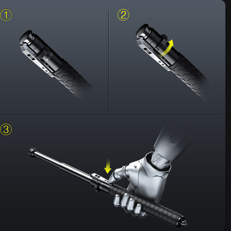 Adjustable Walking Stick for Self-Defense – One-Click Safety Tool