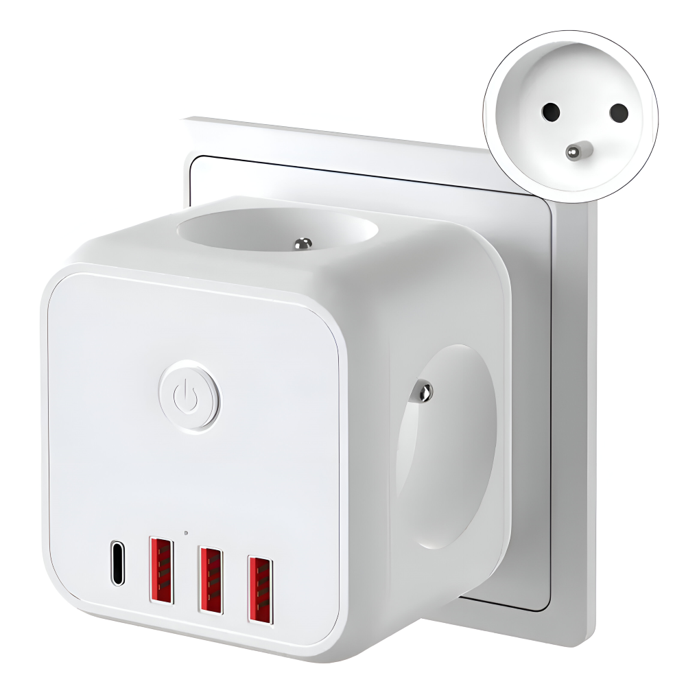 Cube Power Board | Multi-Outlet | Overload Protection with On-Off Switch | PowerCube