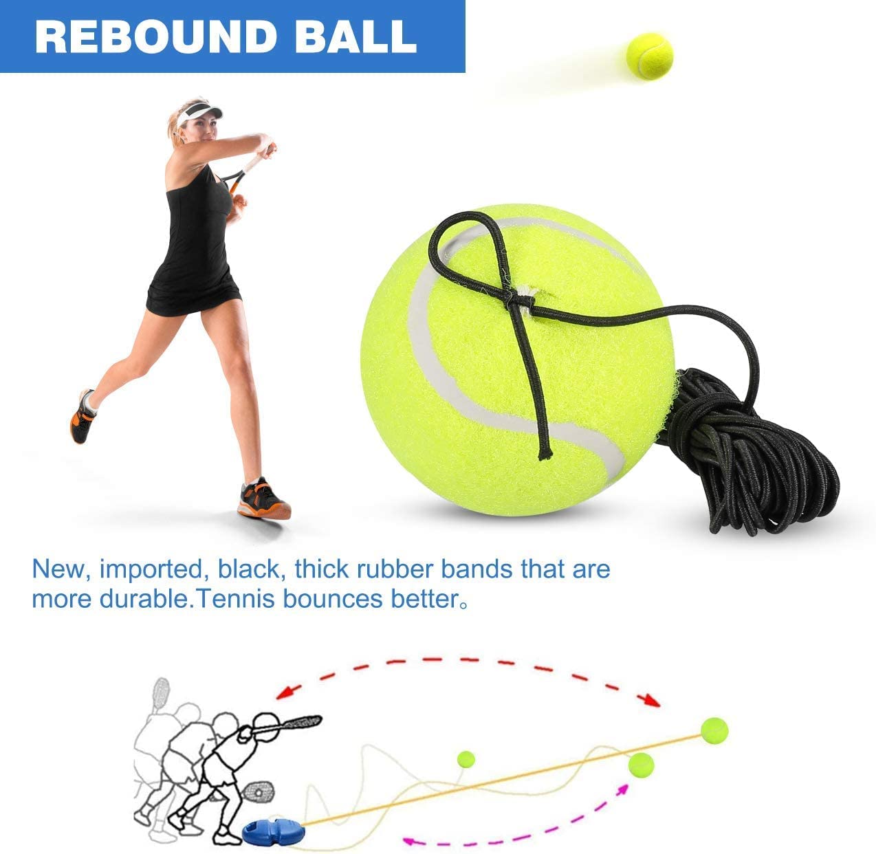 Solo Practice Rebound System for Tennis Training