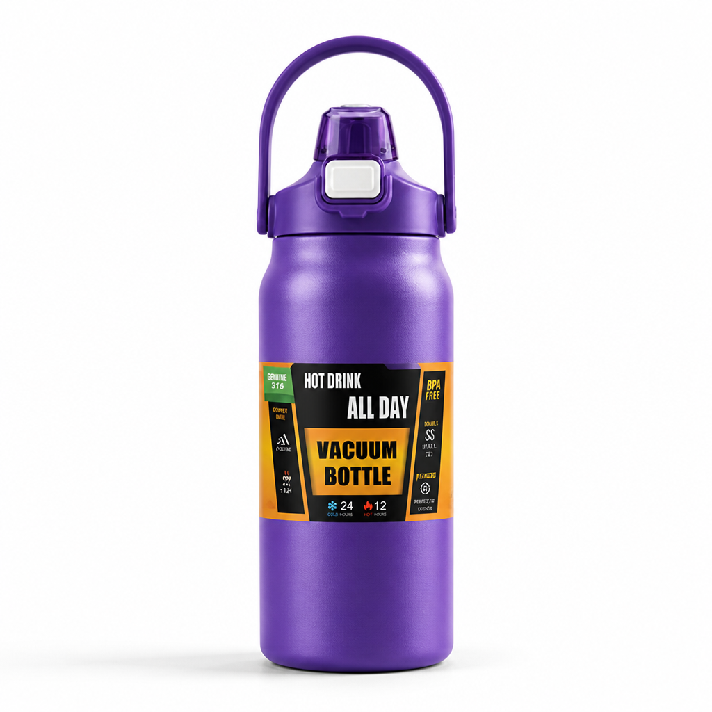 Insulated Stainless Steel Thermos Bottle (Integrated Straw)