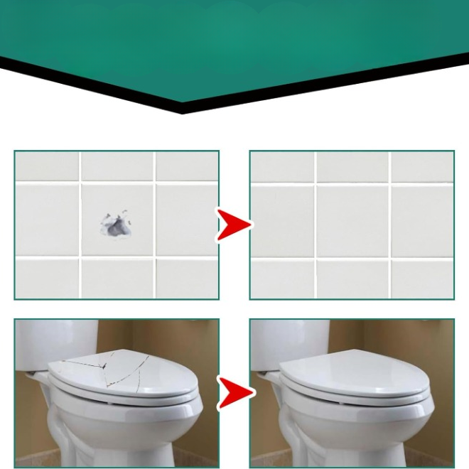 Repair Paste Set for Tiles with Spatula and Sandpaper for Chips and Cracks
