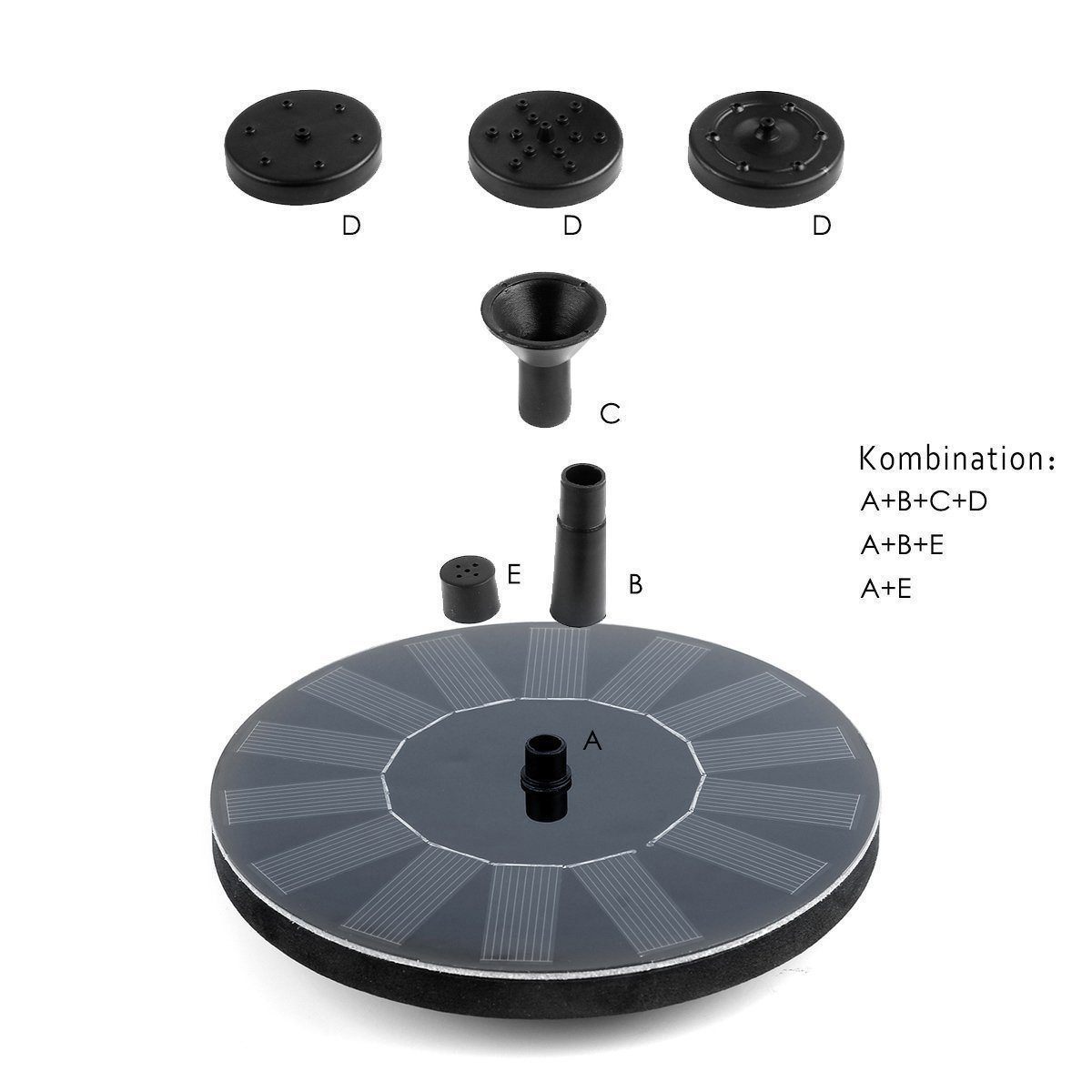 Water Fountain Pump Powered by Solar Energy for Garden Pond and Birdbath