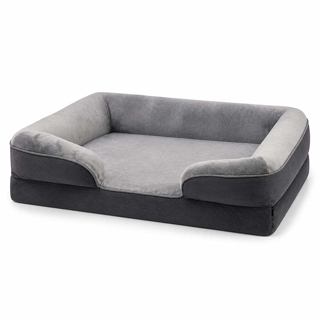 Orthopedic Foam & Washable Cover Dog Bed (Non-Slip Bottom)