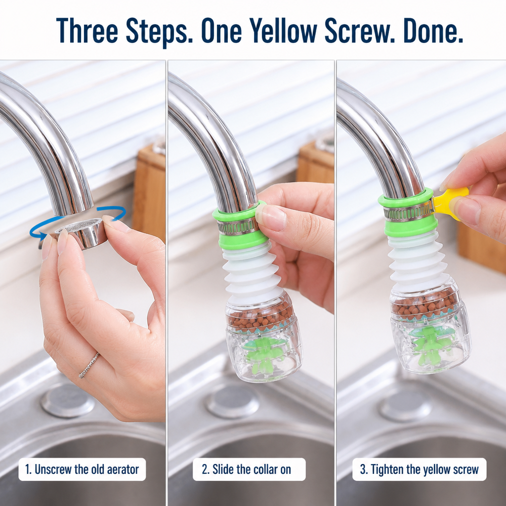 AquaPulse™ — Flex Your Faucet, Smooth the Spray, Stop Countertop Splash