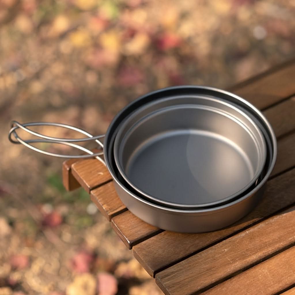 Stainless Steel Cookware Set for Hiking and Picnics - Rust Resistant