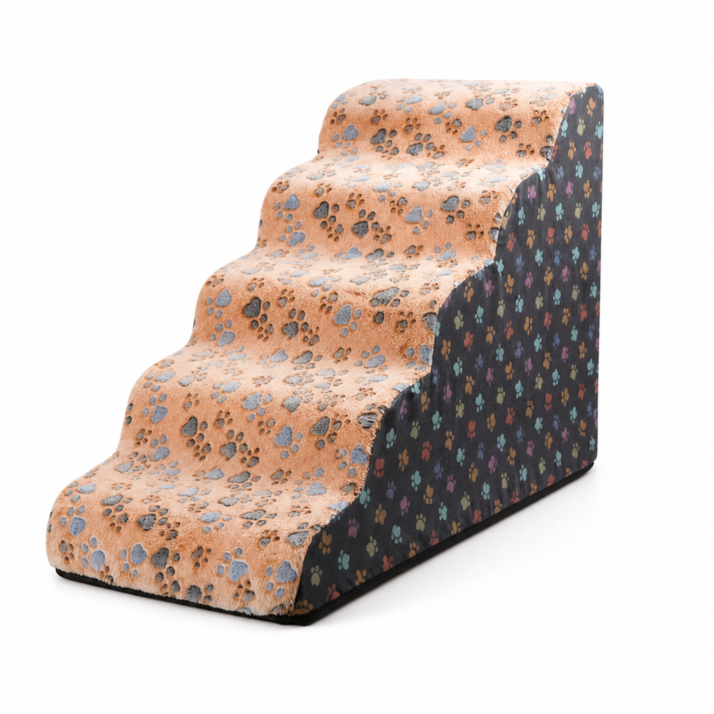 Plush Foam & Non-Slip Pet Stairs (Removable Washable Cover)