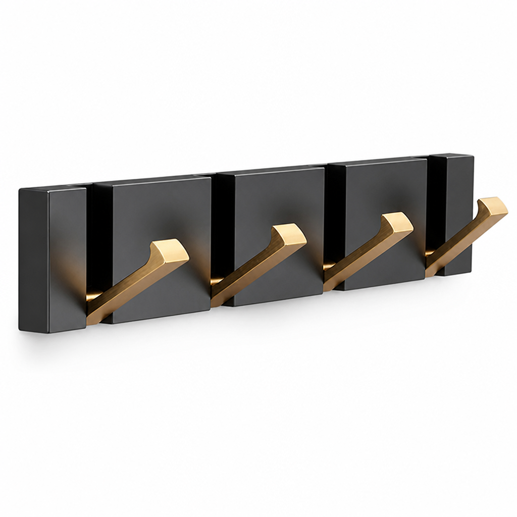 Space-Saving Foldable Aerospace Aluminum Wall Hook (2–6 Hooks)