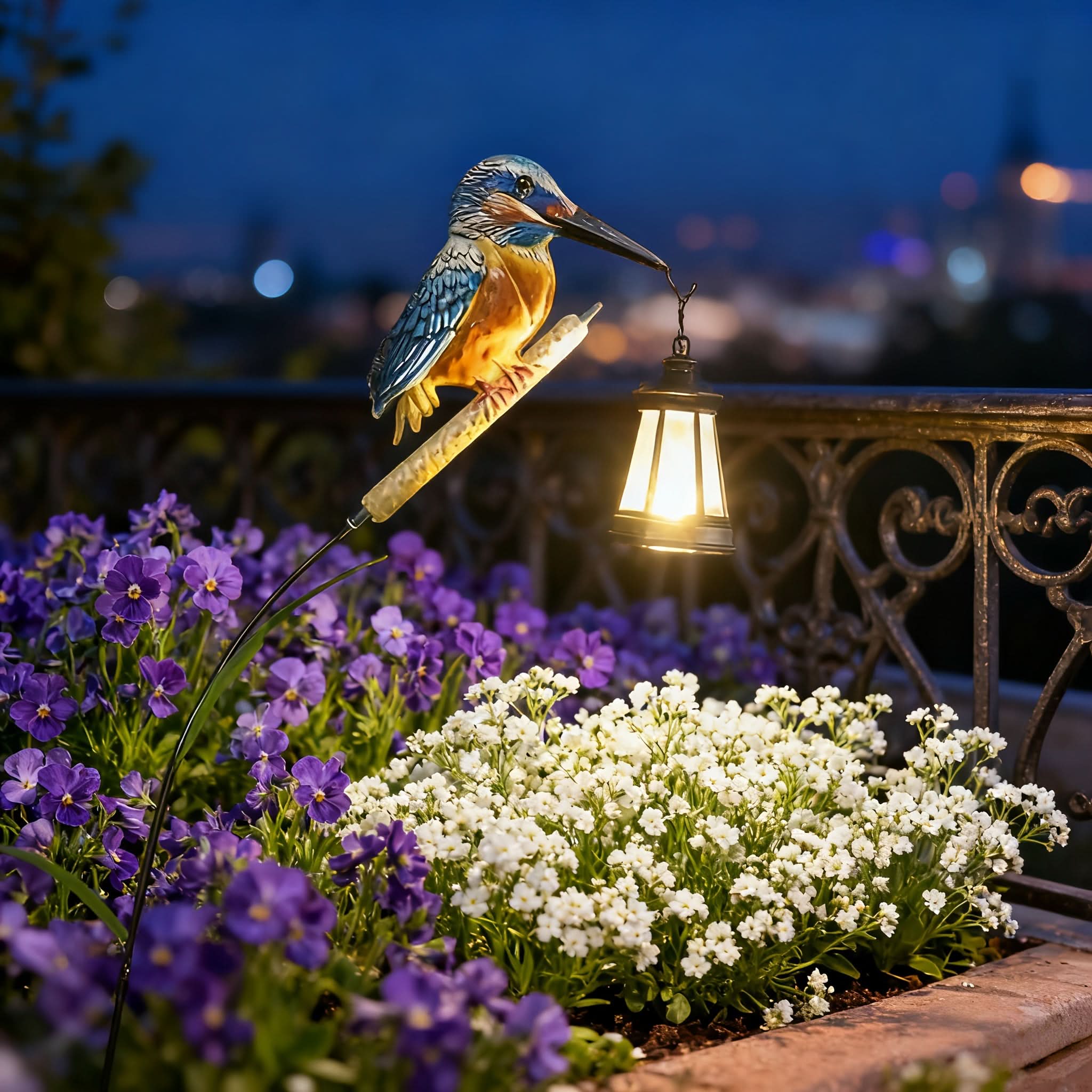 Solar Hanging Light for Garden - Hummingbird Lantern