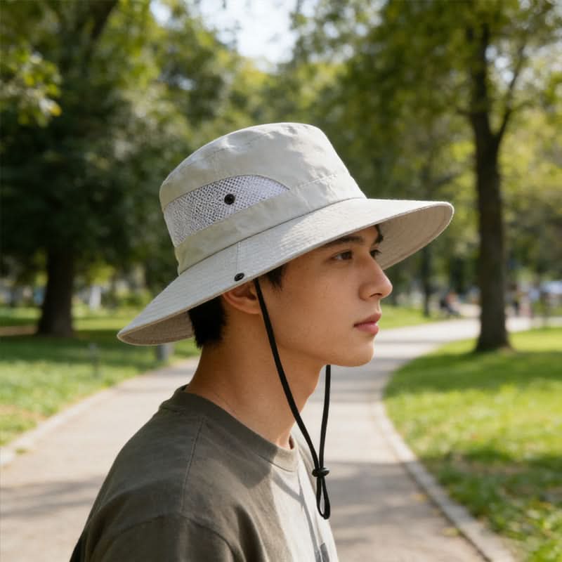 Breathable Mesh Outdoor Hat with Wide Brim