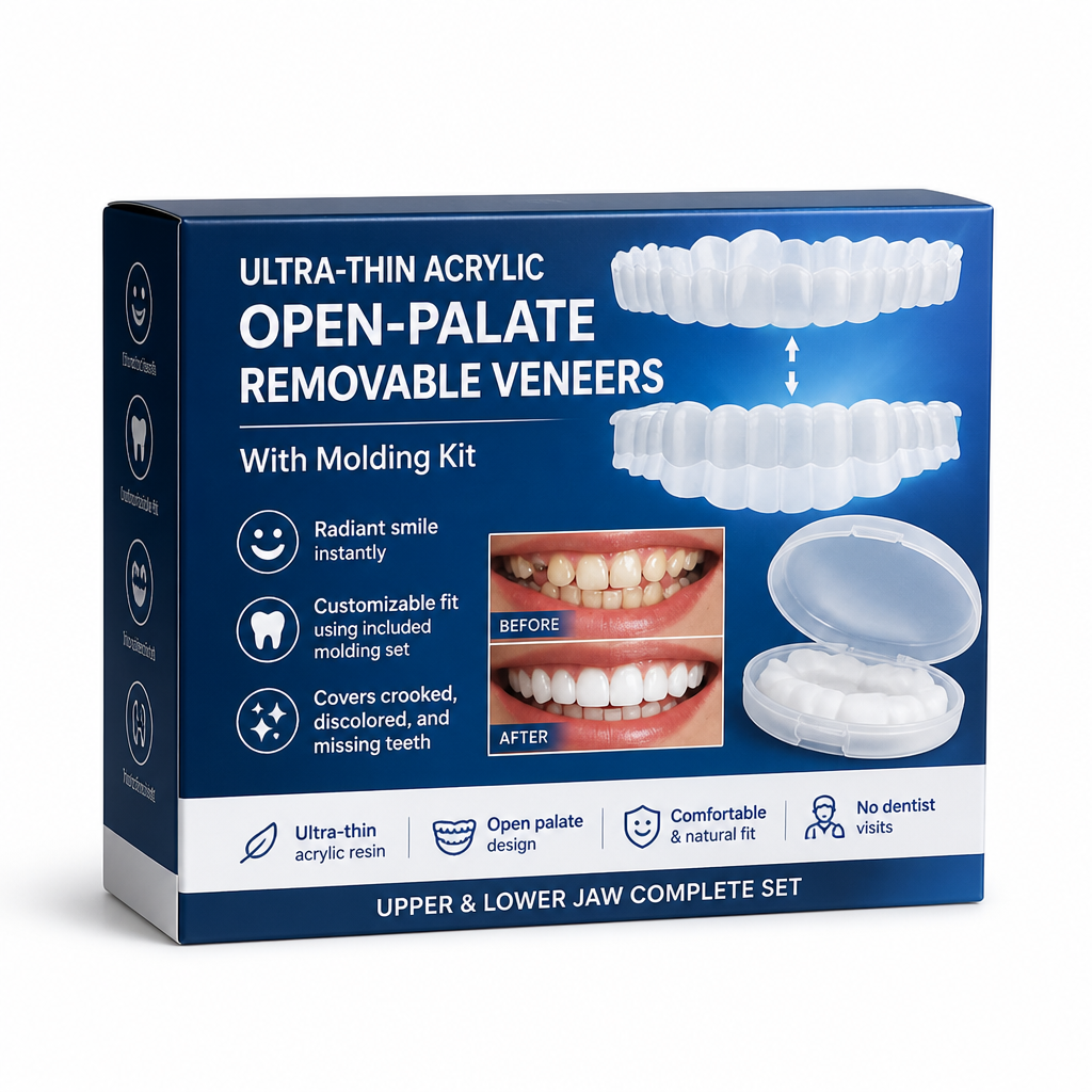 Ultra-Thin Acrylic Open-Palate Removable Veneers (With Molding Kit)