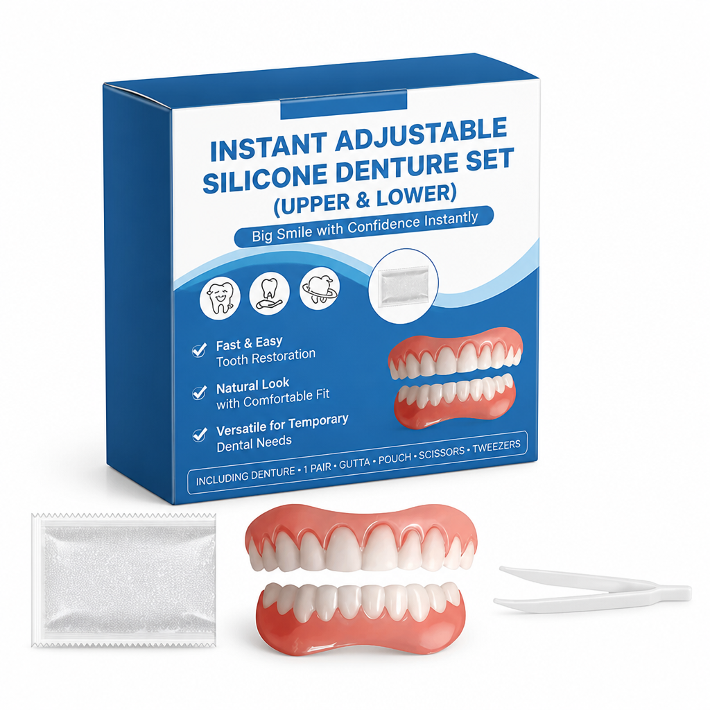 Instant Adjustable Silicone Denture Set (Upper & Lower)