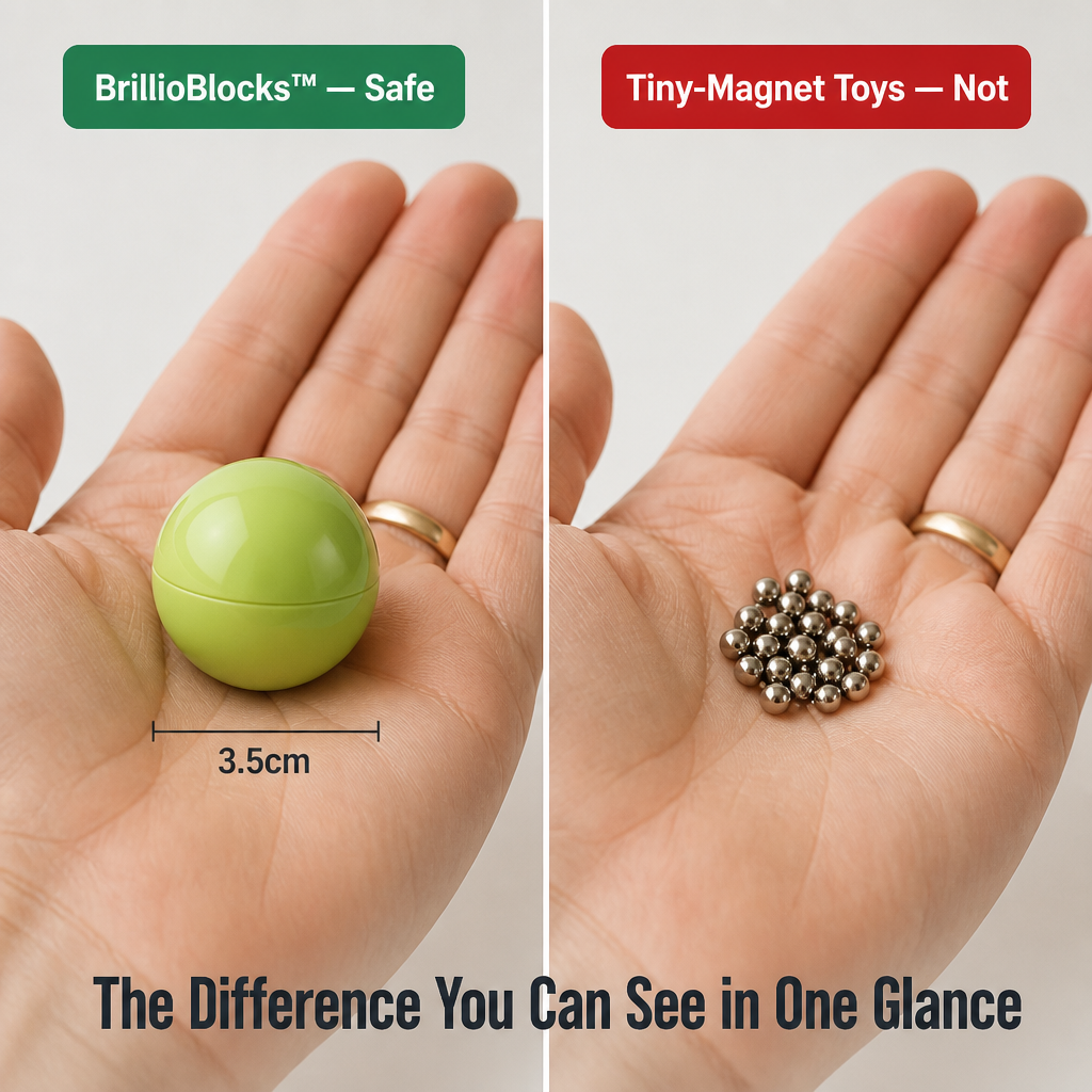 BrillioBlocks™ — Trade Screen Tantrums for Two-Hour Magnetic Build Times