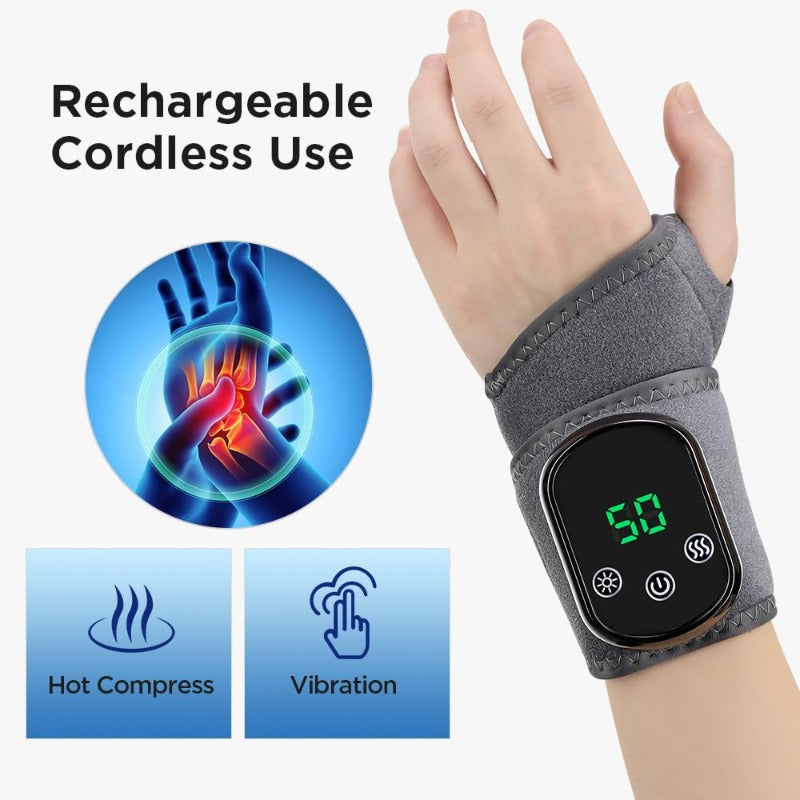 Rechargeable Heat and Vibration Wrist Massage Wrap