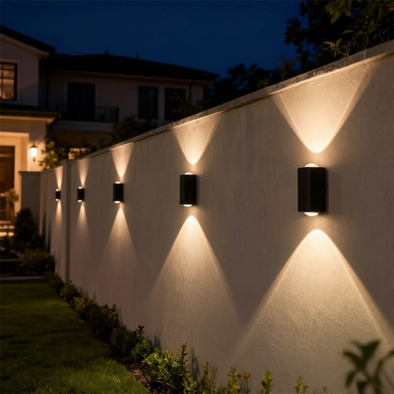 Solar Outdoor Wall Lamp Set with Color Changing Features