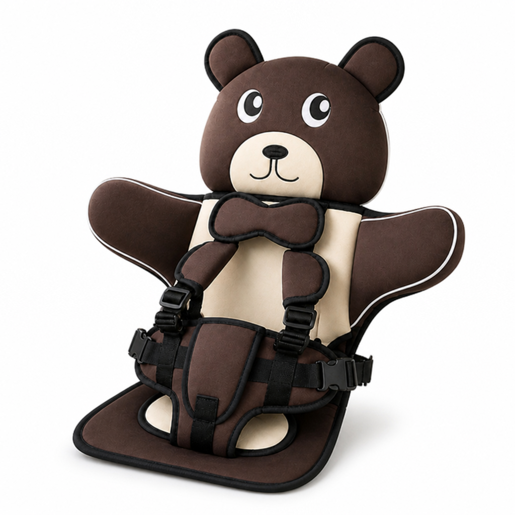 Foam-Padded Side-Wing Adjustable Harness Car Seat Cushion