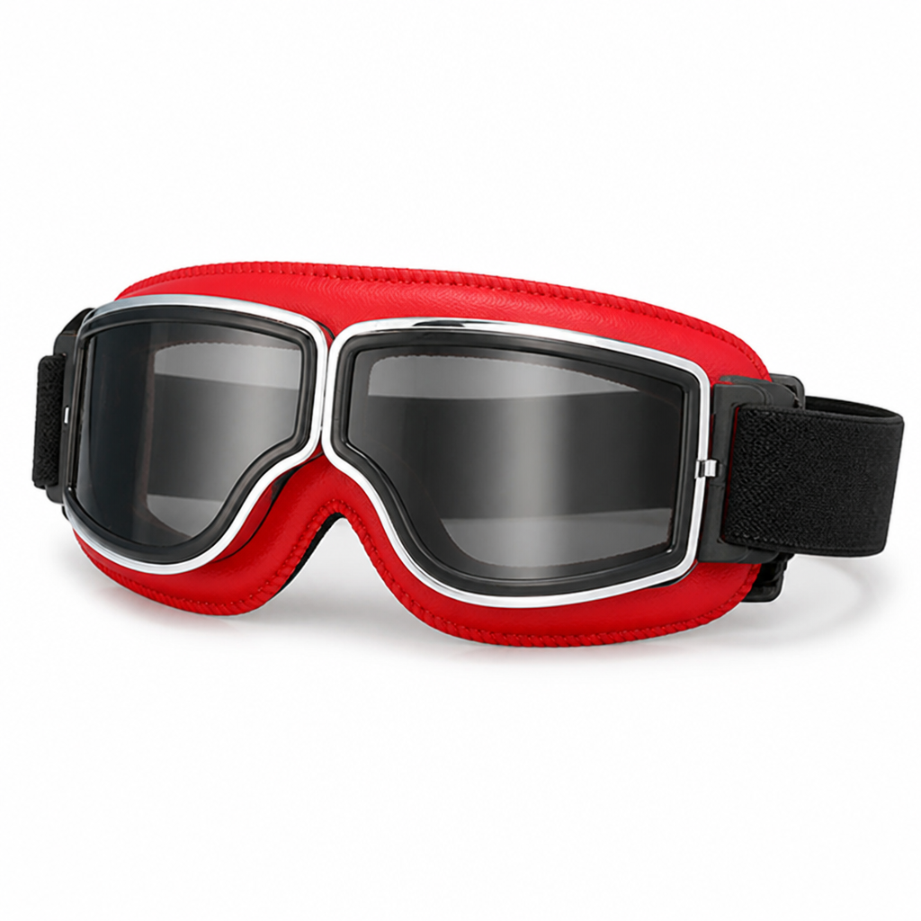 Interchangeable Lenses & Comfort-Padded Motorcycle Goggles