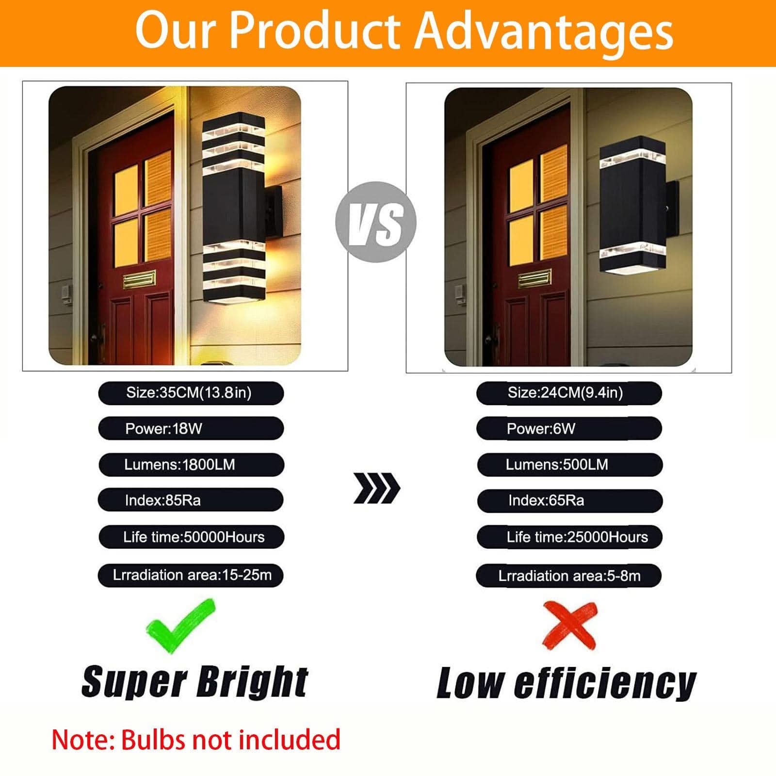 3-Tier Square Outdoor Wall Lamp in Black