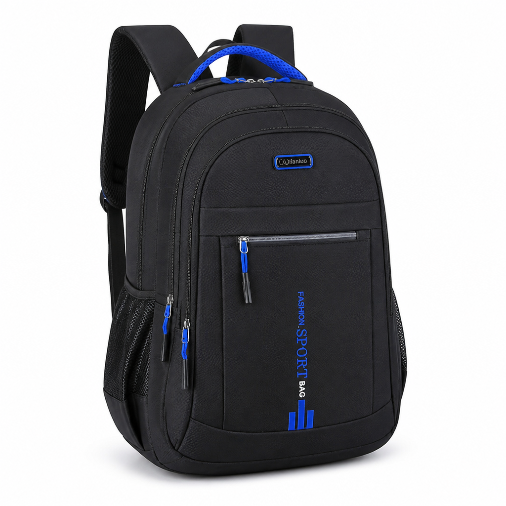 Water-Repellent Oxford USB-Charging Backpack (Fits 15.6in Laptop)