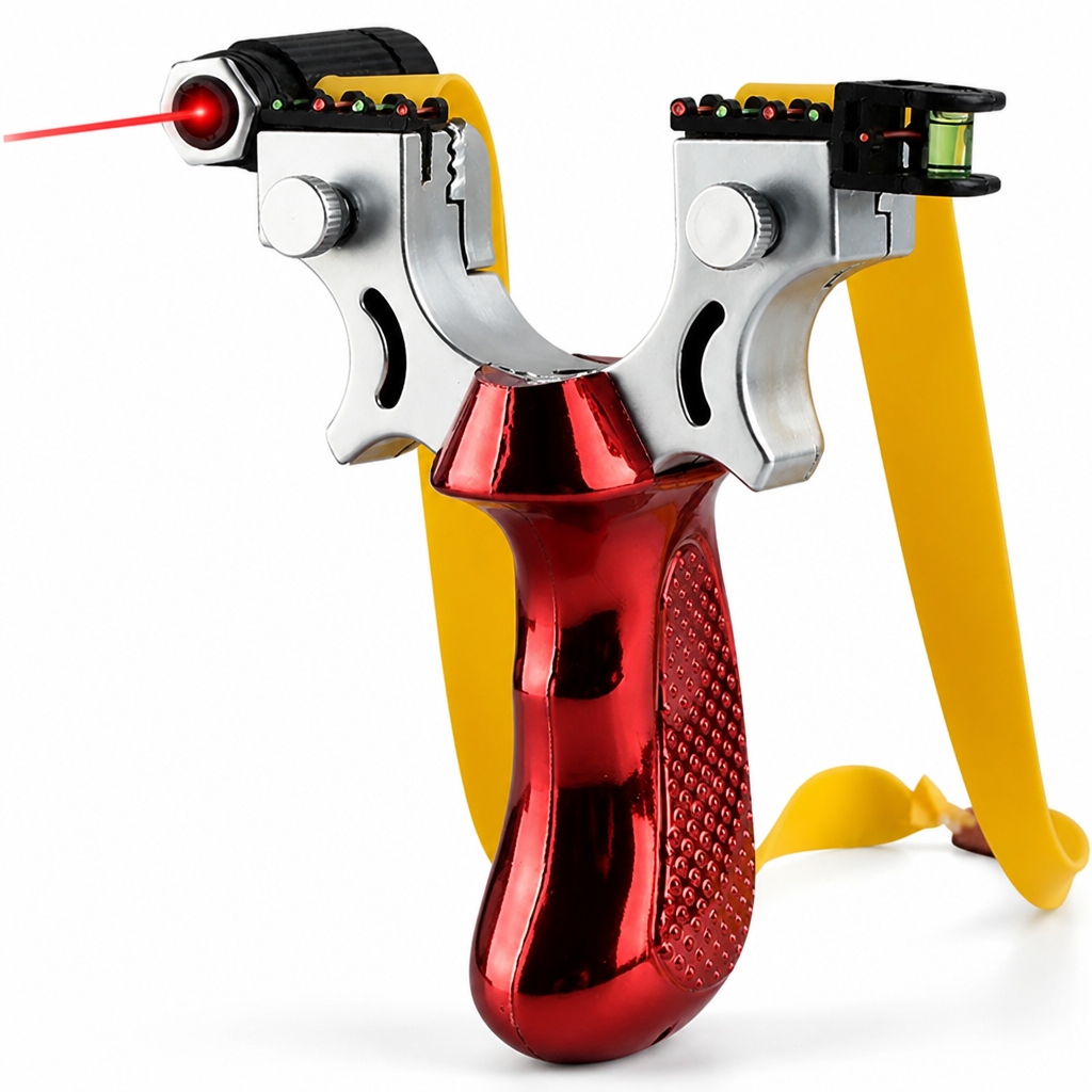 Built-In Laser & Level Anti-Slip Grip Slingshot