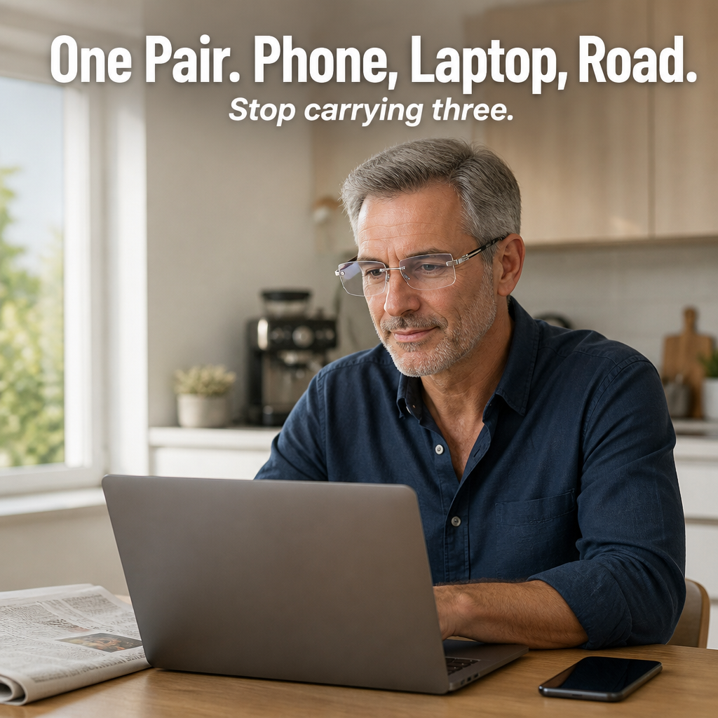 BluCera™ — See, Drive & Scroll Clearly With Just One Lightweight Pair
