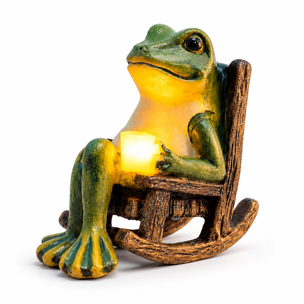 Solar Automatic Warm White Garden Frog Light
