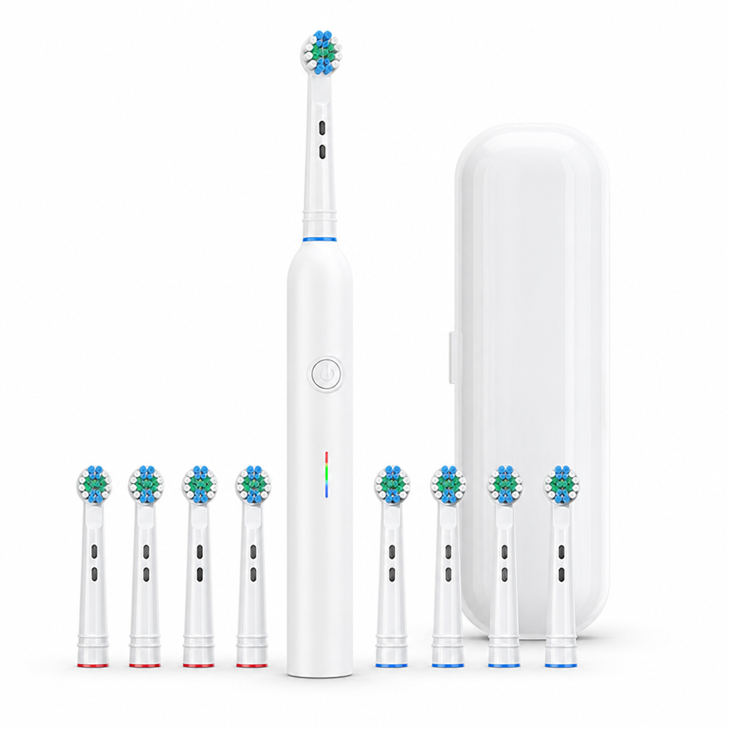 USB Rechargeable IPX7 Electric Toothbrush (8 Brush Heads)