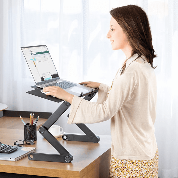 Laptop Riser | 360° Rotation & Adjustable Height | Encourages Healthy Posture | FlexStand 360