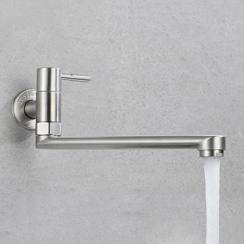 Wall-Mounted Stainless Steel Swivel Faucet – Single-Handle Pot Filler for Kitchen
