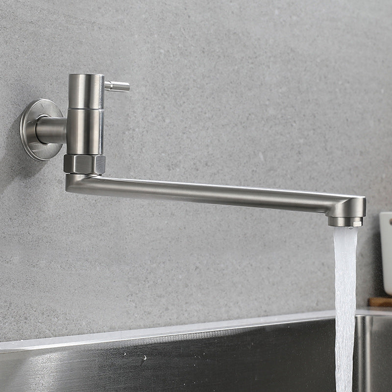 Wall-Mounted Stainless Steel Swivel Faucet – Single-Handle Pot Filler for Kitchen