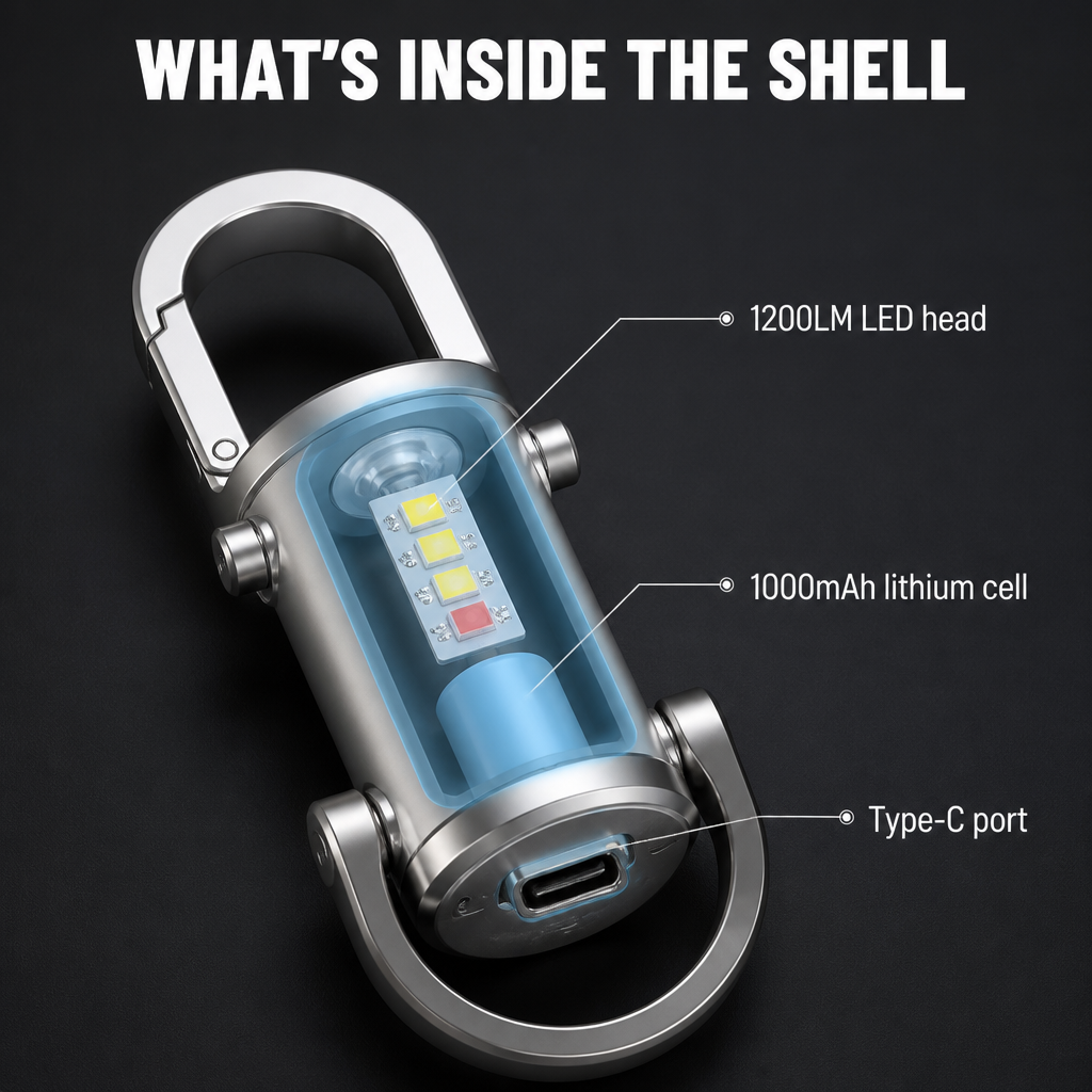 ValorBeam™ — Keep a 1200-Lumen Flashlight and Phone Charger with You on Your Keys