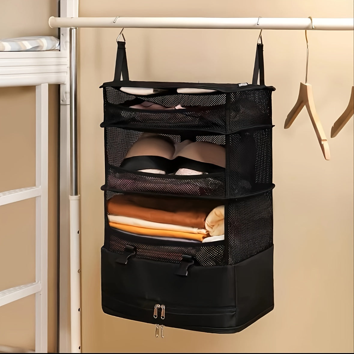 Foldable Clothes Storage Bag with Four Sections