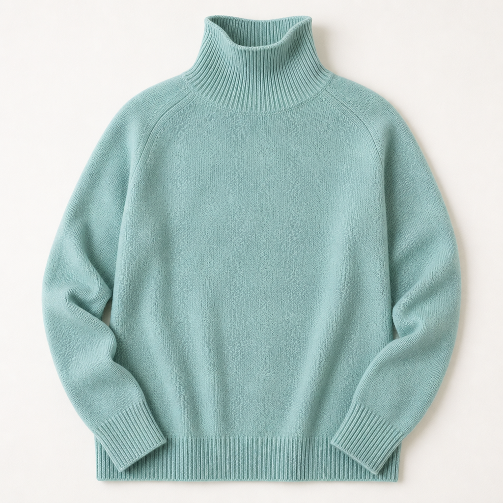 ArcticSilk™ – Comfortable Relaxed-Fit Turtleneck Sweater Featuring Ribbed Edges
