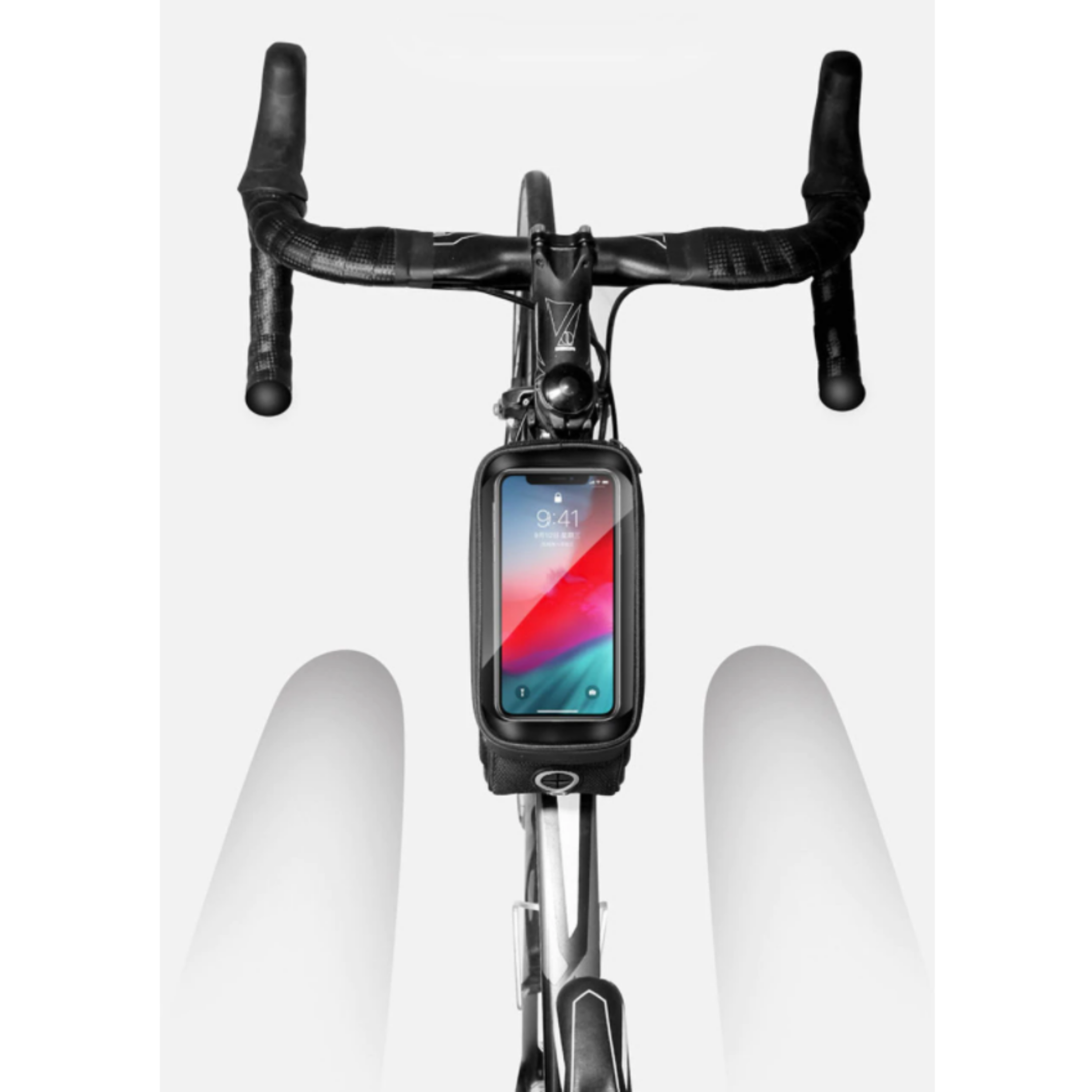 Bike Frame Bag with Waterproof Hardcase – Touchscreen Window & Headphone Port