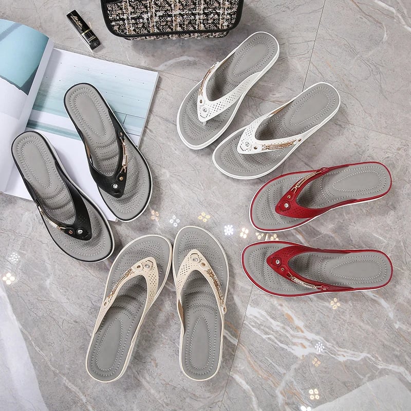 Women's Sandals with Orthopedic Sole and Toe Separator Design
