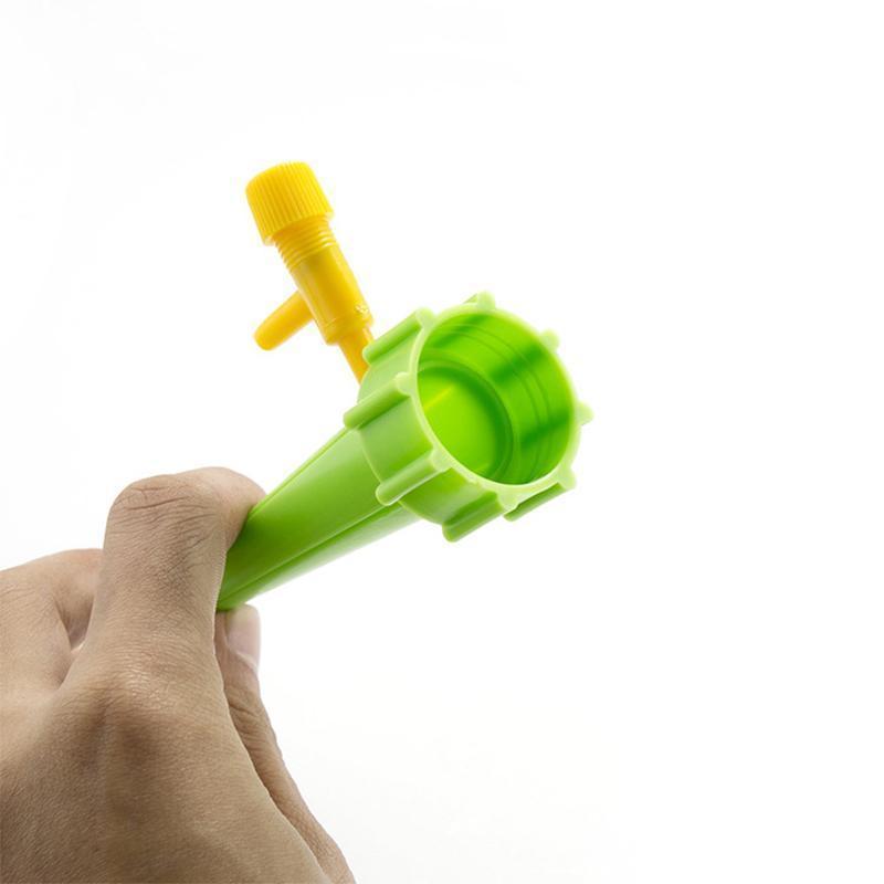 Set of 6 Plant Watering Devices with Bottle Adapter and Control Valve