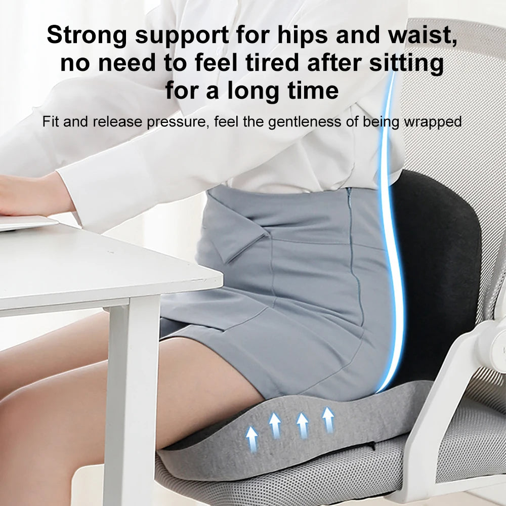 Office Chair Lumbar Support and Memory Foam Cushion for Ergonomic Comfort