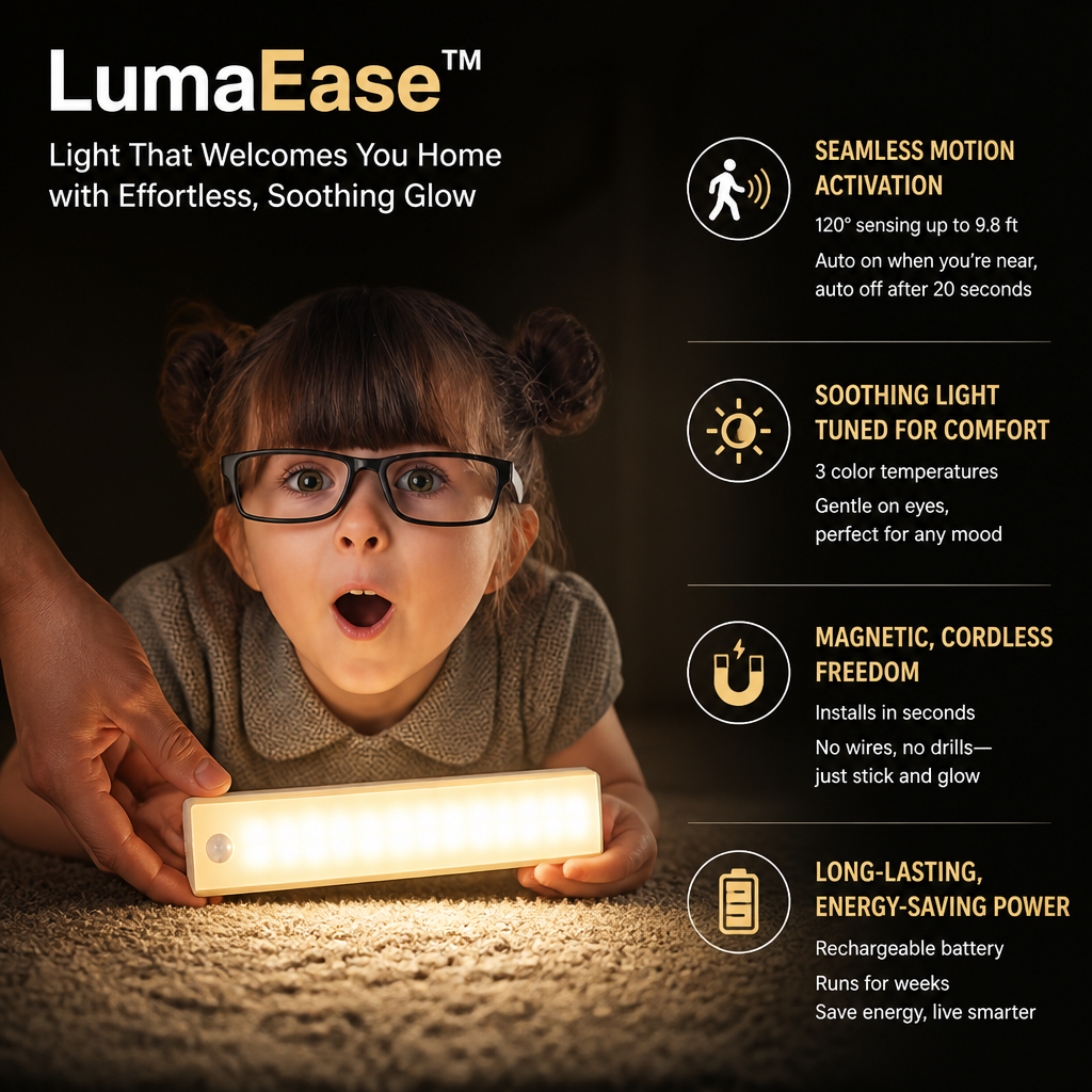LumaEase™ — Light That Welcomes You Home with Effortless, Soothing Glow