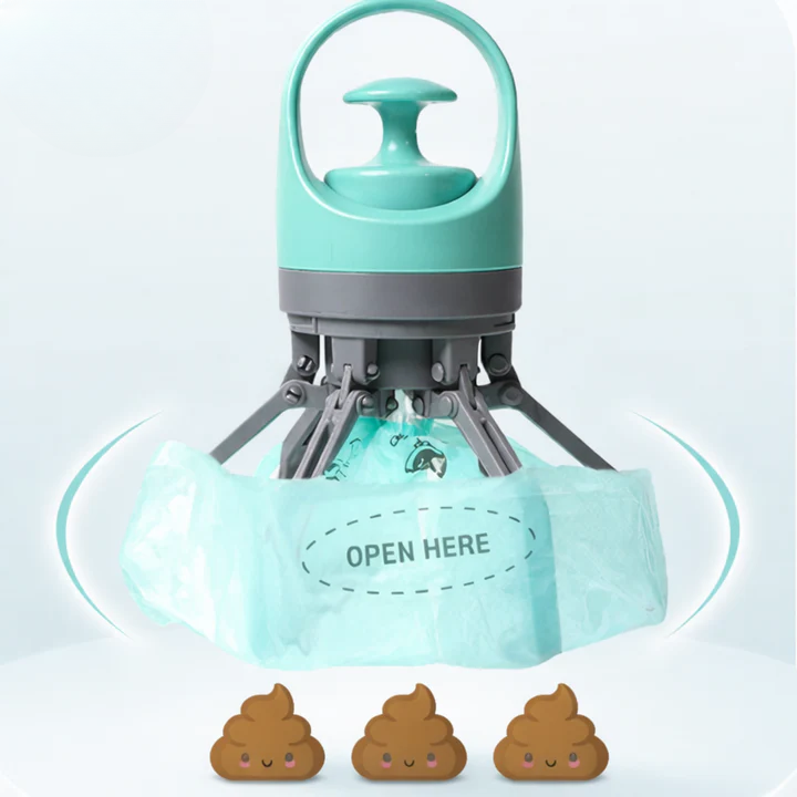 Contact-Free Dog Waste Picker with Built-In Bag Storage