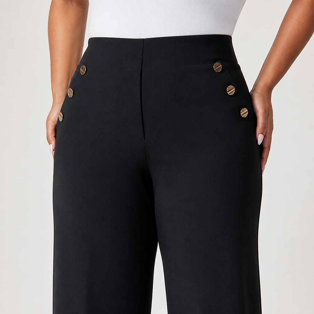 SerenityWave™ Plus Size High Waist Wide Leg Pants — Embrace Your Curves with All-Day Confidence and Effortless Comfort