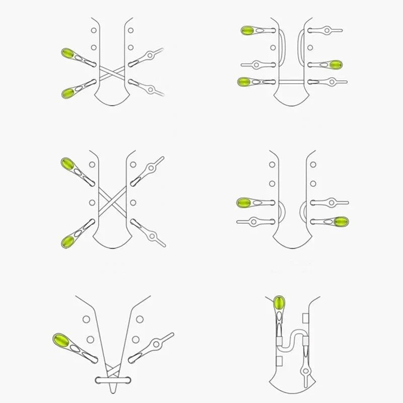 Set of 12 No-Tie Silicone Elastic Shoelaces