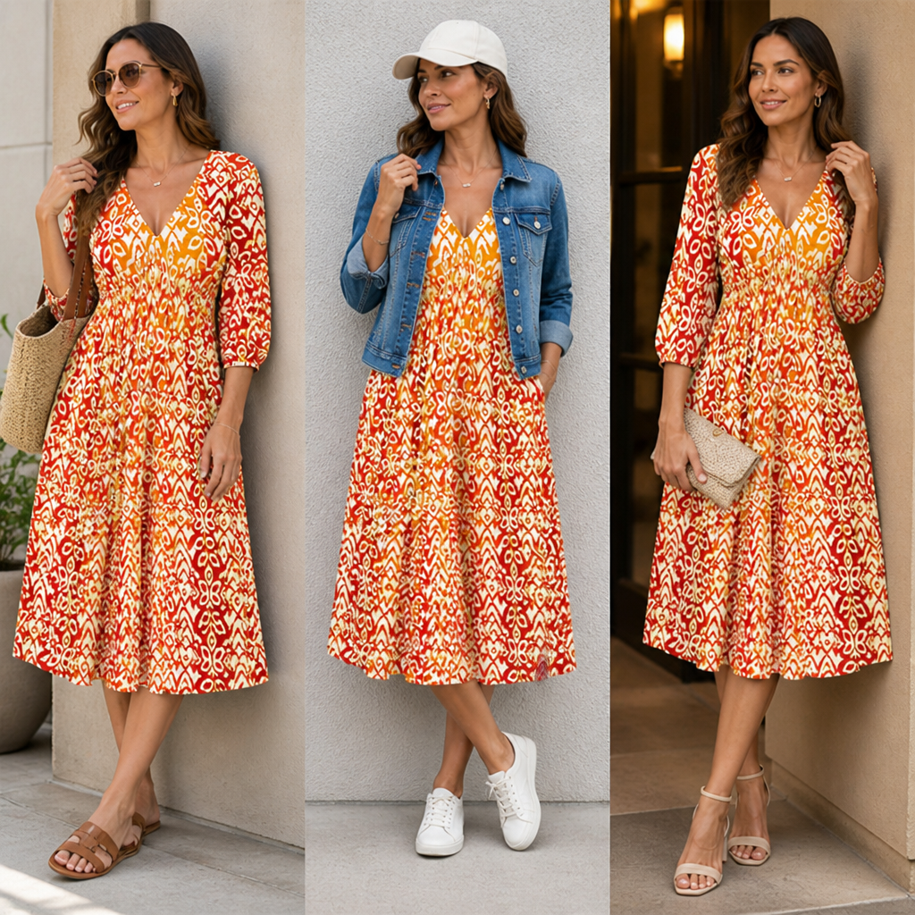 VelaRose™ Floral V-neck Dress — Sculpt Your Curves with Effortless Elegance and All-Day Comfort