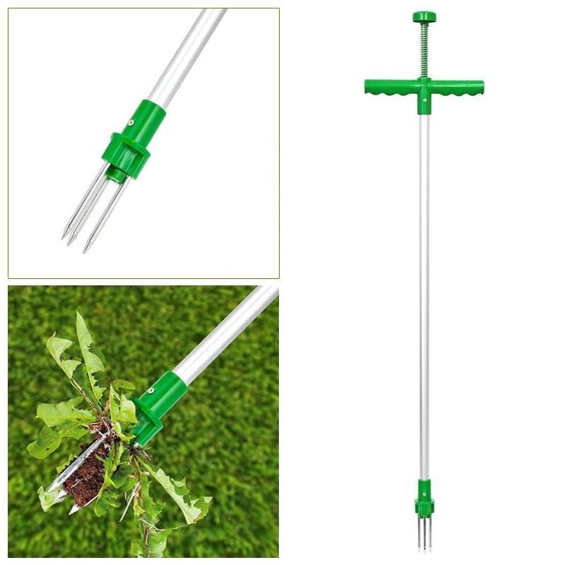 Foot Pedal Weed Remover with Triple Steel Claw Design