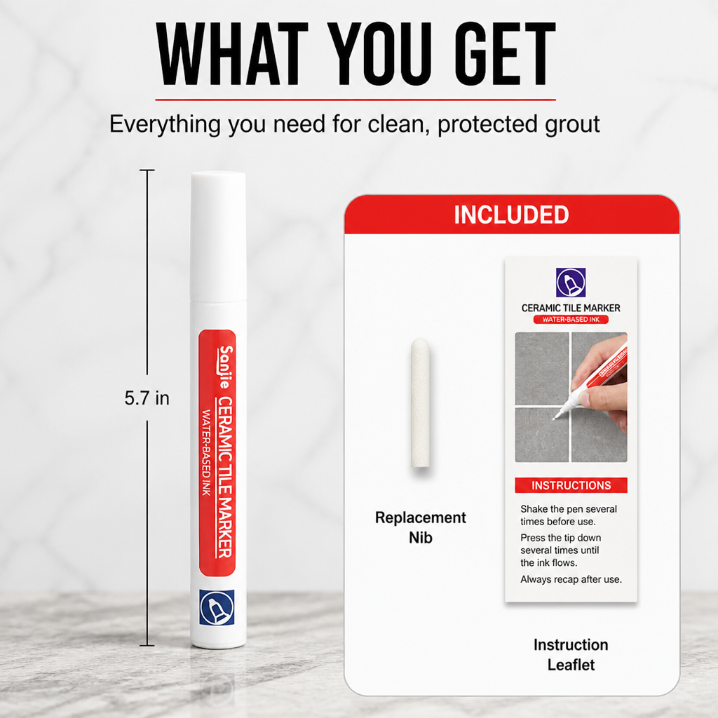PureSeal™ Grout Renewal Pen — Instantly Revive Grout and Lock Out Mold for a Spotless, Proud Home