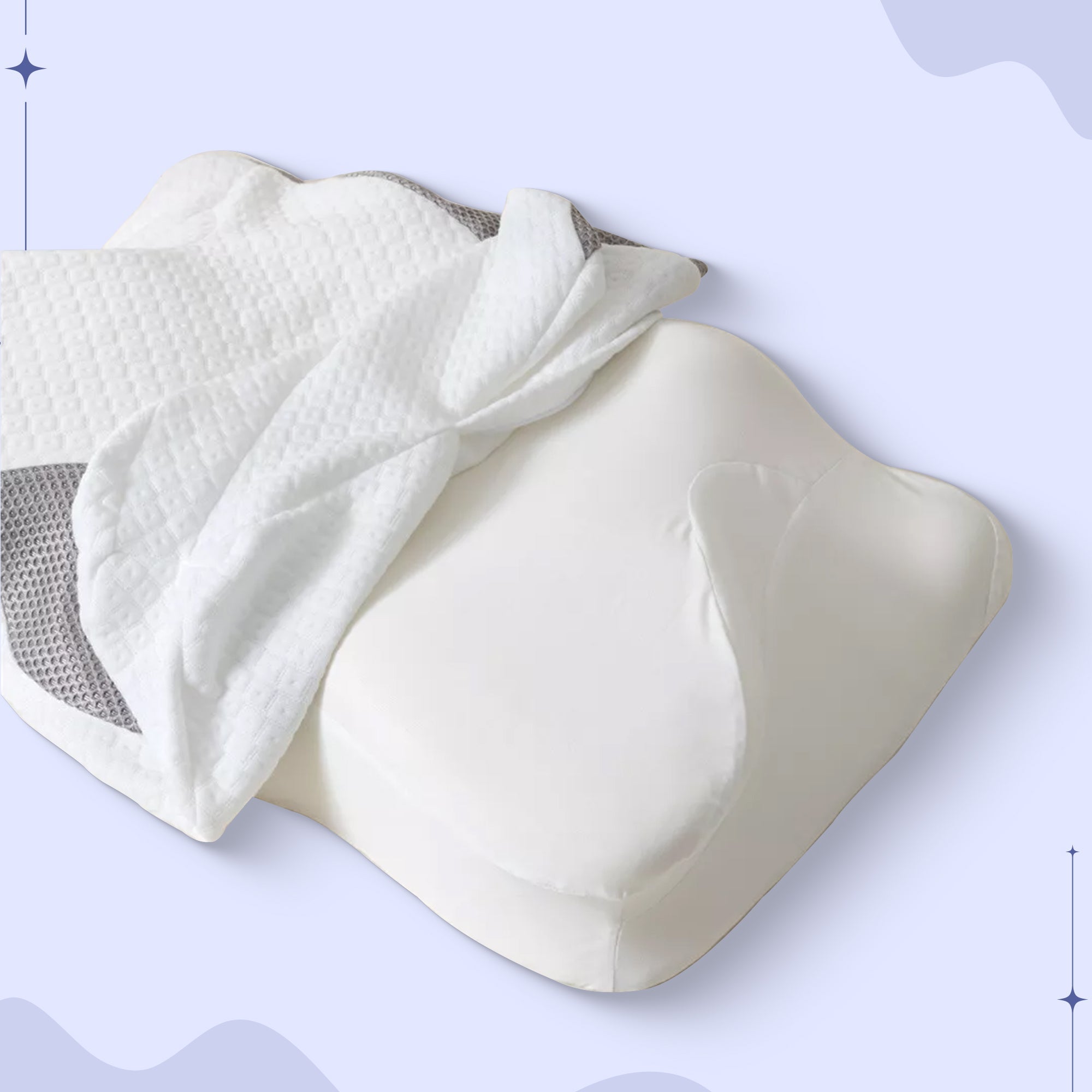 Butterfly Neck Pillow with Memory Foam - Pillowcase Included