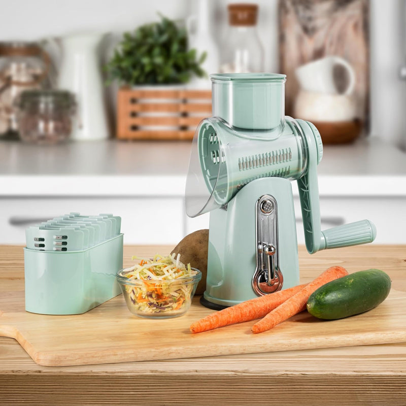 Multi-Blade Food Shredder - Rotary Grater for Cheese and Vegetables