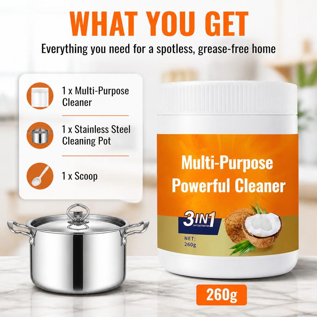 GreaseBeGone™ — Effortless Sparkle and Safety for Your Whole Kitchen